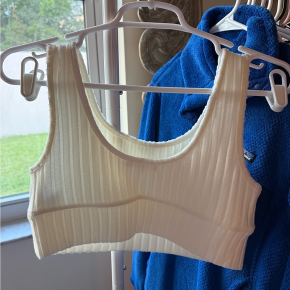 Z Supply Cream Ribbed Crop Top & Short Set - Picture 2 of 3